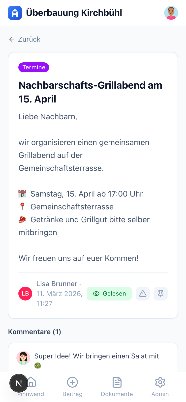 Hausera Abstimmung mit Umfrage